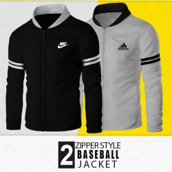 Pack of 2 Baseball Collar Front Zipper Jackets
